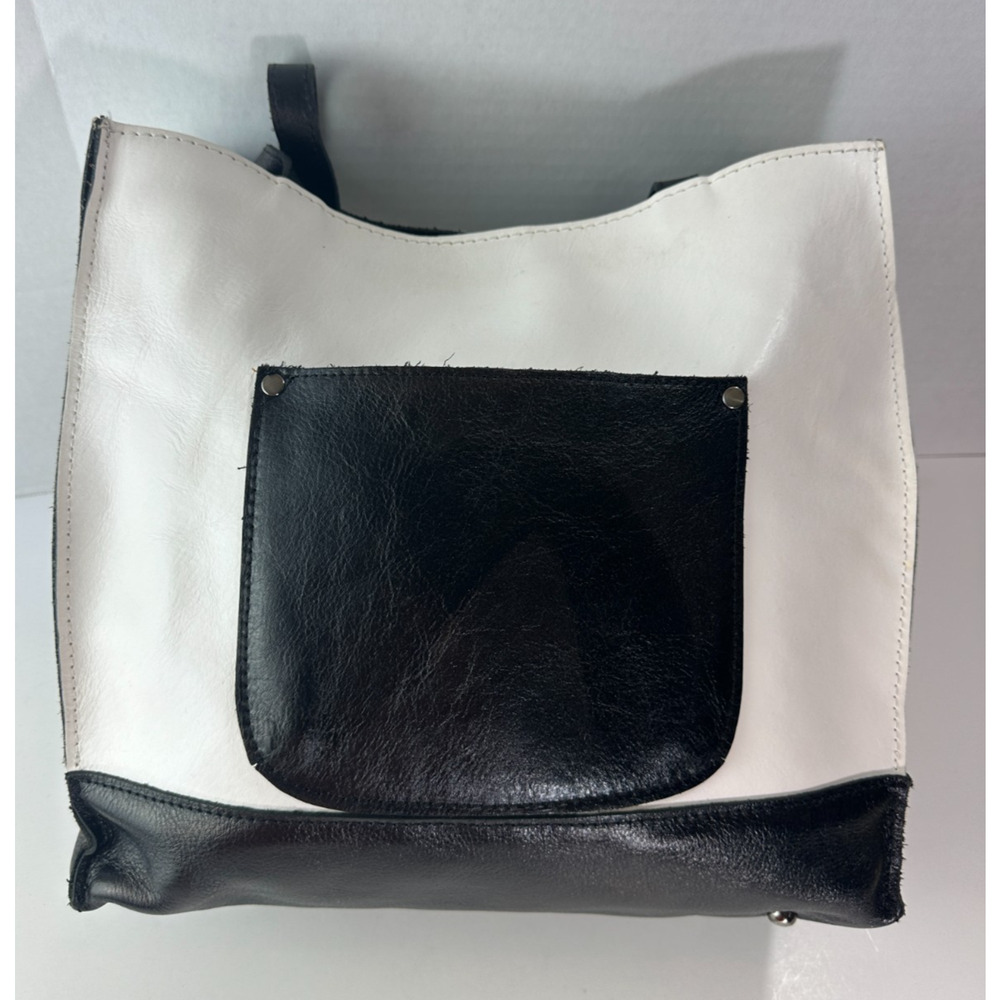 Patricia Nash Colorblock Toscano Large Tote Bag Black Ivory Handbag *No Tassels - Picture 11 of 16